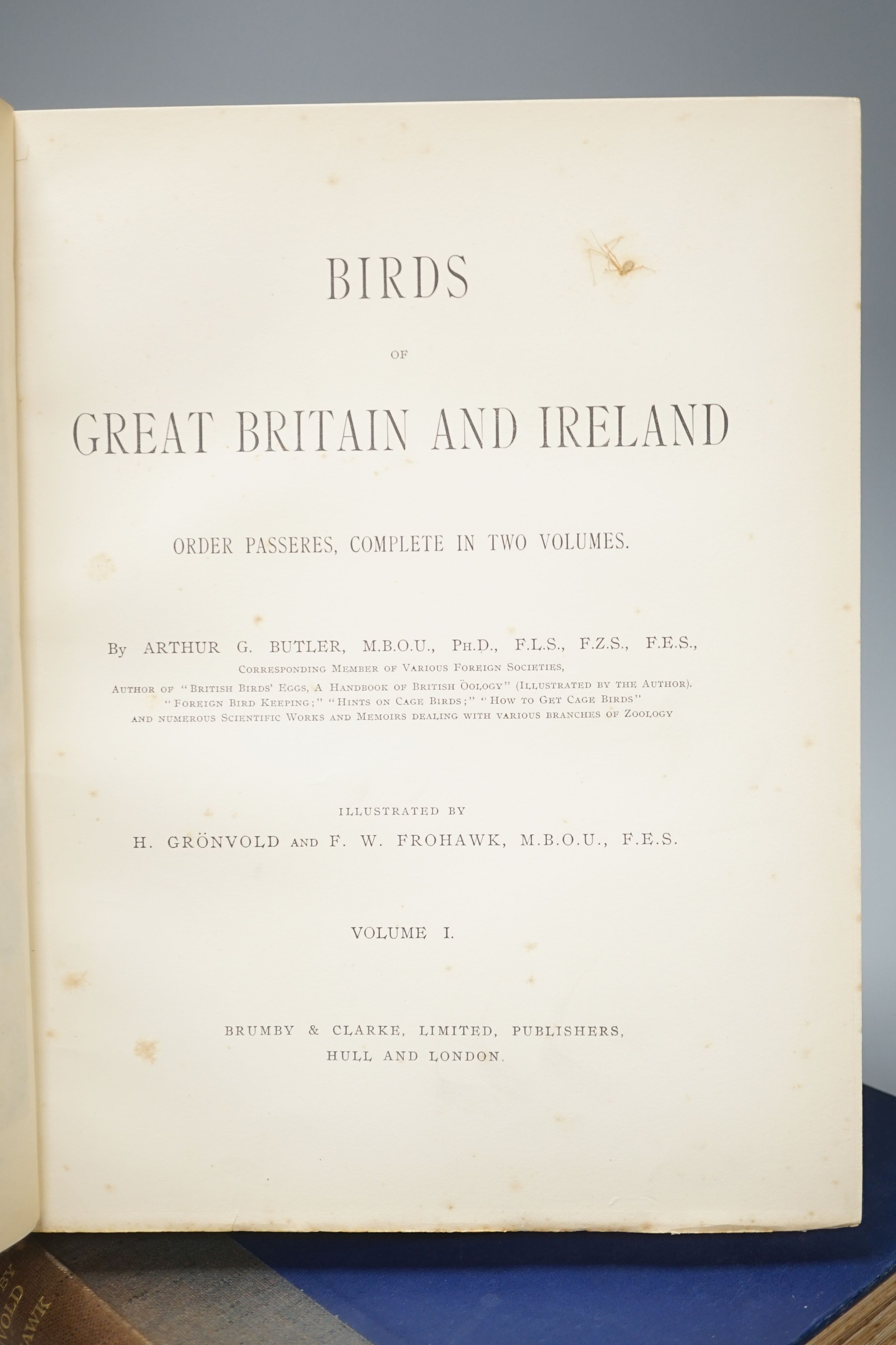 Butler, A.G. Birds of Great Britain & Ireland, Illustrated by H. Gronvold & F.W. Frohawk, 2 Vols